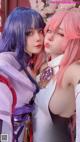 Coser@Byoru: Yae Miko x Raiden Shogun (95 photos)