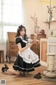 Beautiful Kwon Hyuk Jeong cute pose with maid outfit (13 photos)